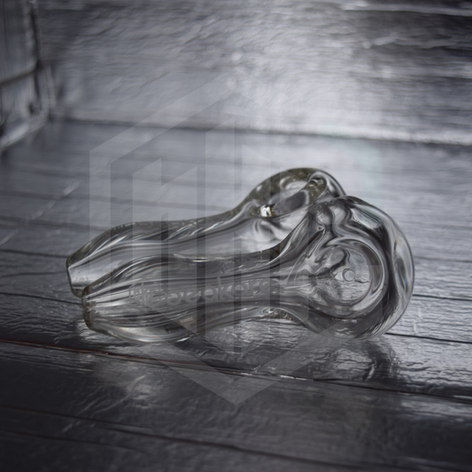 9mm Hand Pipe Clear Frost Logo